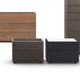 Table de chevet contemporaine - STATUS - SANGIACOMO - en bois laqué / en chêne / en placage de bois