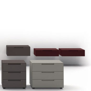 Table de chevet contemporaine - ISEO - SANGIACOMO - en bois laqué mat / avec piètement en métal / rectangulaire