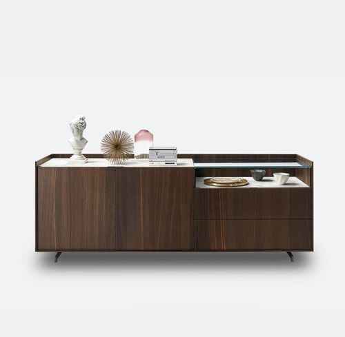 Buffet contemporain - Cabaret 22B sx - SANGIACOMO - en placage de bois / en verre / en céramique