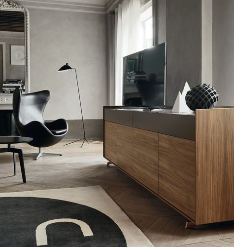 Buffet contemporain - Cabaret 35A - SANGIACOMO - en placage de bois / en bois laqué mat / marron