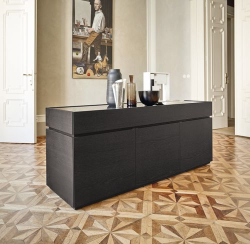 Buffet contemporain - Cidori 2 - SANGIACOMO - en chêne / en placage de bois / en verre laqué