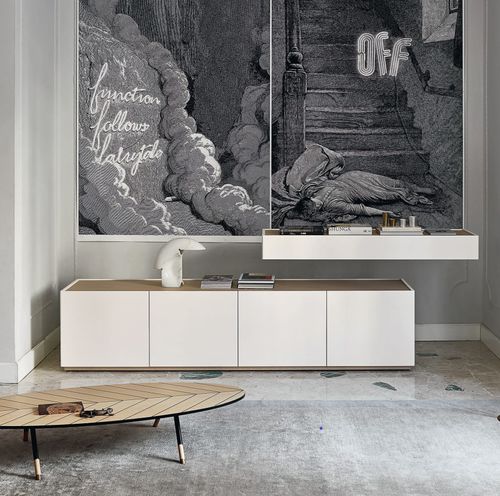 Buffet contemporain - Cidori - SANGIACOMO - en chêne / en placage de bois / en bois laqué mat