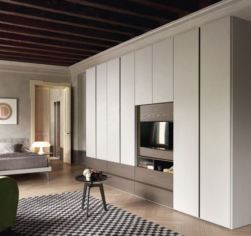 Armoire contemporaine - ODEON - SANGIACOMO - en chêne / en placage de bois / en bois laqué mat
