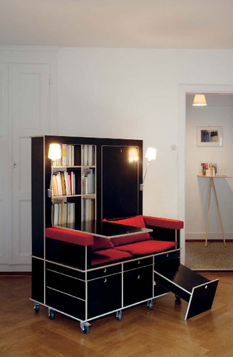 Canapé contemporain - LESE+LEBE - Moormann Nils Holger - en tissu / avec rangement / multicolore