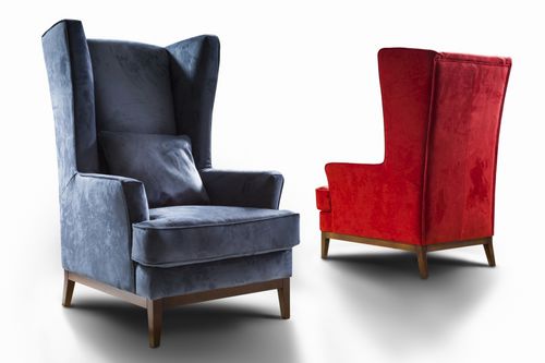 Fauteuil classique - MIDA - Nieri - en tissu / avec repose-pieds / à oreilles