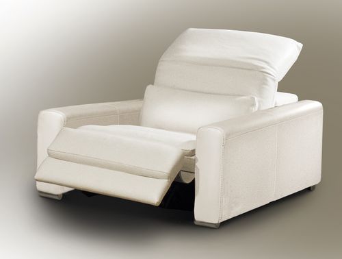 Fauteuil contemporain - MATISSE - Nieri - en cuir / en tissu / avec repose-pieds