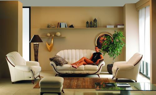 Pouf classique - POMPEI - Nieri - en tissu / en cuir