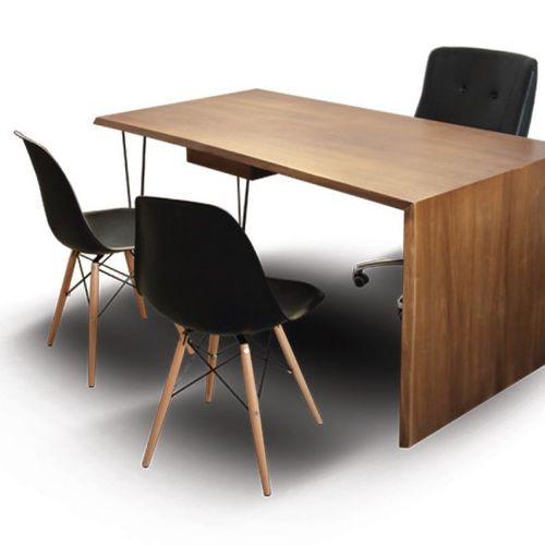 Bureau contemporain - HYBRID - NOVO Design Made in Toscana - en bois massif / en fer / en toile