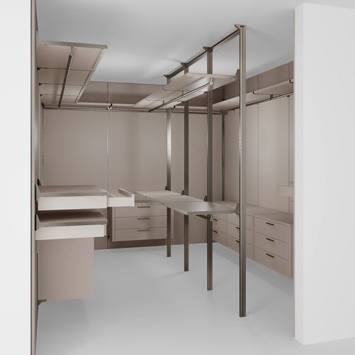 Dressing contemporain - MULTIMED004 - PESCAROLLO - en aluminium laqué / en bois laqué / sur mesure