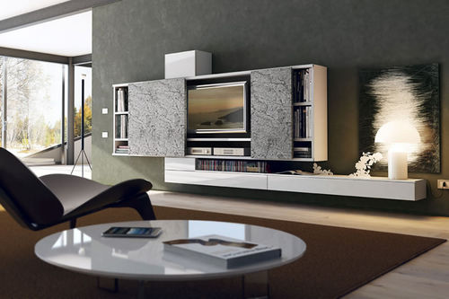 Ensemble TV mural contemporain - PRO622658 - PESCAROLLO - en bois / en bois laqué