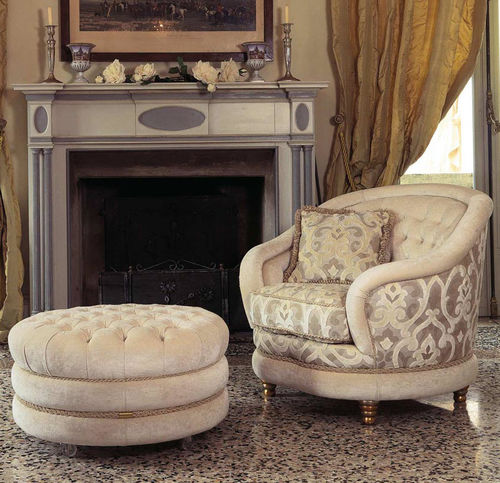 Fauteuil classique - AIRONE - Pigoli - en tissu / avec repose-pieds / beige