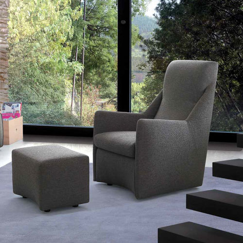 Fauteuil contemporain - MULTIBED - Pol 74 - en cuir / en tissu / avec repose-pieds