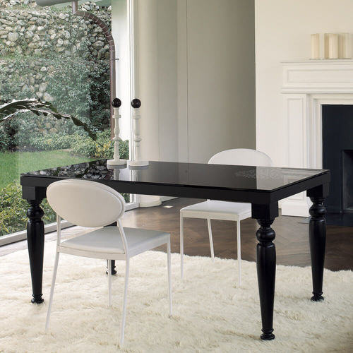 Table classique - S56.CESARE  - XABITAre - en verre / en HPL / avec piètement en bois