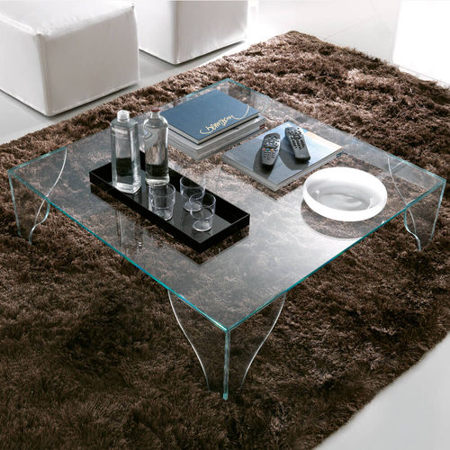 Table basse contemporaine - T16.SIPARIO - XABITAre - en verre trempé / avec piètement en verre trempé / rectangulaire