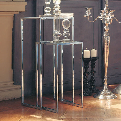 Piédestal contemporain - T111.CORNER - XABITAre - en fer / en métal chromé / en verre