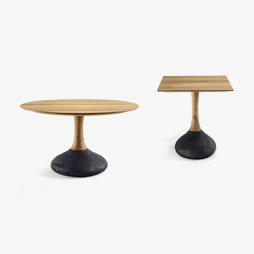 Table contemporaine - DECANT - RIVA 1920 - en bois massif / en cèdre / avec piètement en bois massif