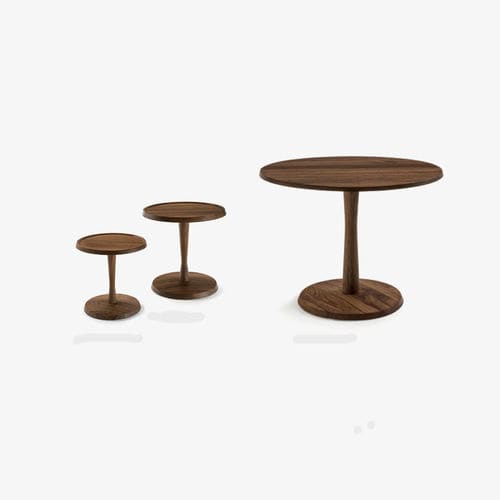 Table basse contemporaine - PEGASO - RIVA 1920 - en bois massif / avec piètement en bois massif / ronde