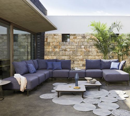 Canapé modulable - QUEEN - Roberti Rattan - d'angle / contemporain / d'extérieur