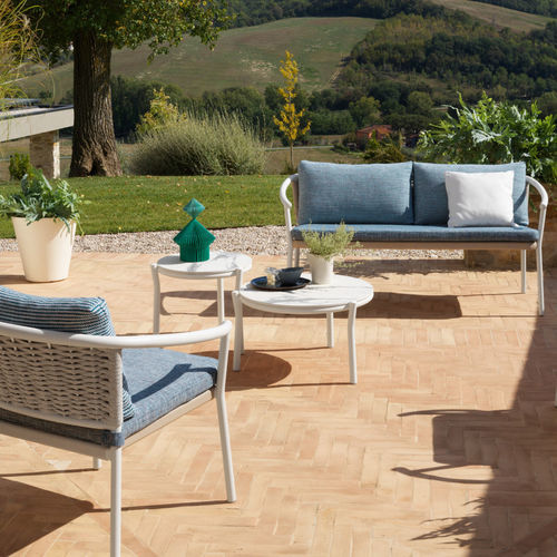 Table basse contemporaine - LIPARI - Roberti Rattan - en HPL / en marbre / avec piètement en aluminium