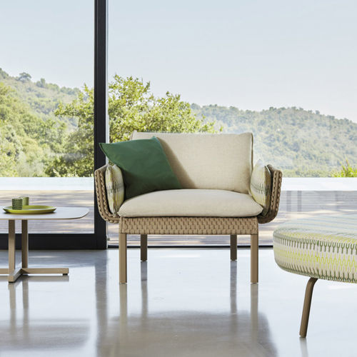 Fauteuil contemporain - KEY WEST - Roberti Rattan - en tissu / en corde / en aluminium thermolaqué