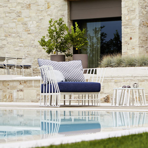 Fauteuil contemporain - HAMPTONS GRAPHICS - Roberti Rattan - en tissu / en aluminium / avec coussin amovible
