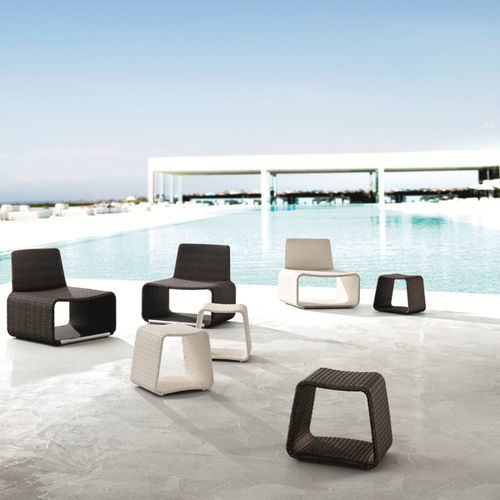 Pouf contemporain - HAMPTONS - Roberti Rattan - en aluminium / rectangulaire / de terrasse
