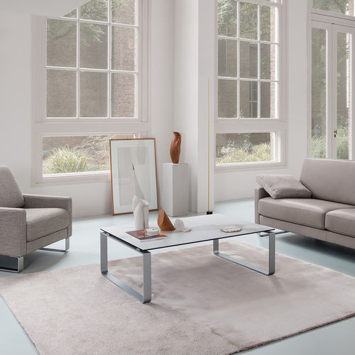 Table basse contemporaine - 8710 - Rolf Benz Ag & KG - en verre / en métal / carrée