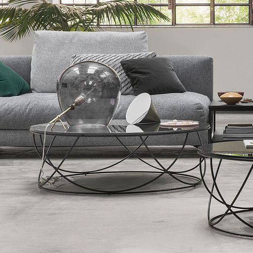Table basse contemporaine - 8770 - Rolf Benz Ag & KG - en verre / en acier / ronde
