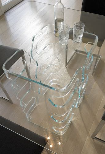 Table à manger contemporaine - GLENN - ANTONELLOITALIA - en verre / en verre trempé / rectangulaire