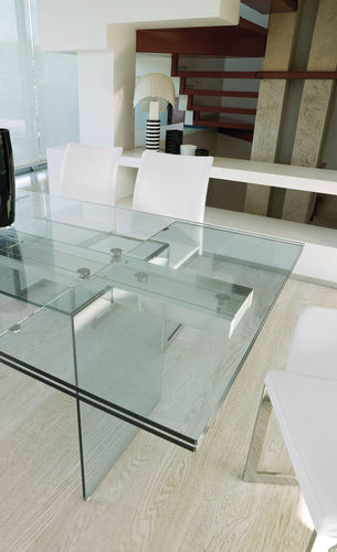 Table à manger contemporaine - MIAMI - ANTONELLOITALIA - en verre / en verre trempé / rectangulaire