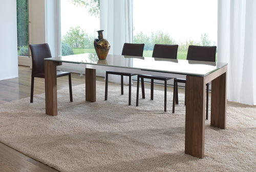 Table à manger contemporaine - ALIANTE - ANTONELLOITALIA - en verre / en bois laqué / en verre trempé