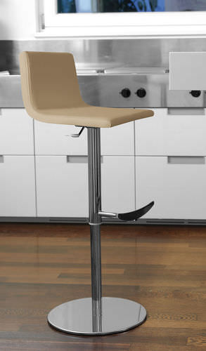 Tabouret de bar contemporain - ROBY - ANTONELLOITALIA - en cuir / à hauteur réglable / pivotant