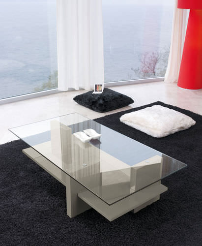Table basse contemporaine - ZEN - ANTONELLOITALIA - en bois / en verre / en bois laqué