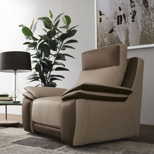 Fauteuil contemporain - OZIO - SAN MARCO - en cuir / avec repose-pieds / inclinable