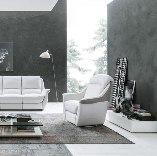 Fauteuil contemporain - BACIO - SAN MARCO - en cuir / avec repose-pieds / inclinable