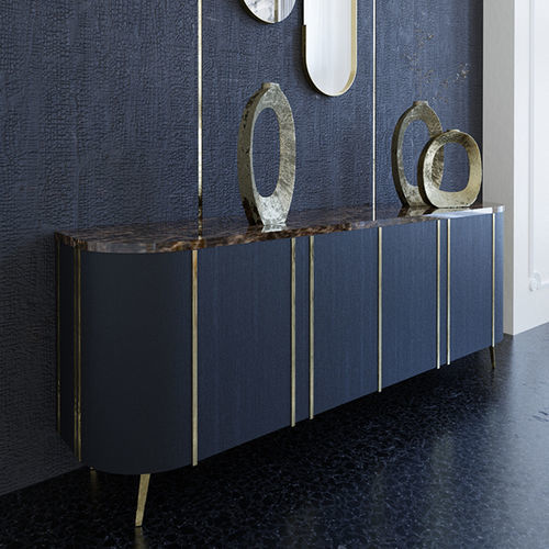 Buffet contemporain - MOON - Scandal Home Couture - en métal / en cuir / en marbre