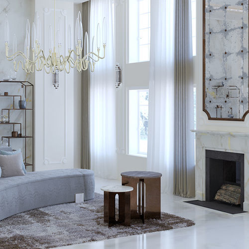 Table d'appoint contemporaine - Trio - Scandal Home Couture - en marbre / avec piètement en métal / ronde