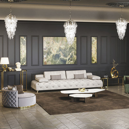 Canapé modulable - STELLAR CAPITONNE - Scandal Home Couture - contemporain / en cuir / avec accoudoirs