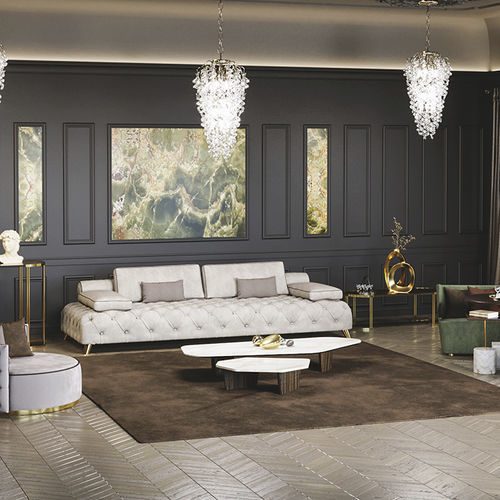 Table basse contemporaine - Scandal Home Couture - en marbre / avec piètement en ébène de macassar / résidentielle