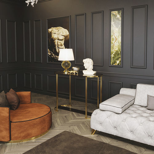 Console contemporaine - Moon - Scandal Home Couture - en marbre / avec piètement en métal / ovale