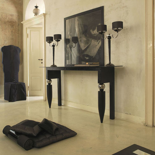 Console contemporaine - RIGHELLO - Scandal Home Couture - en bois laqué / en verre / avec piètement en métal