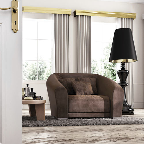 Fauteuil contemporain - BILBAO MAXI - Scandal Home Couture - en tissu / en cuir / marron