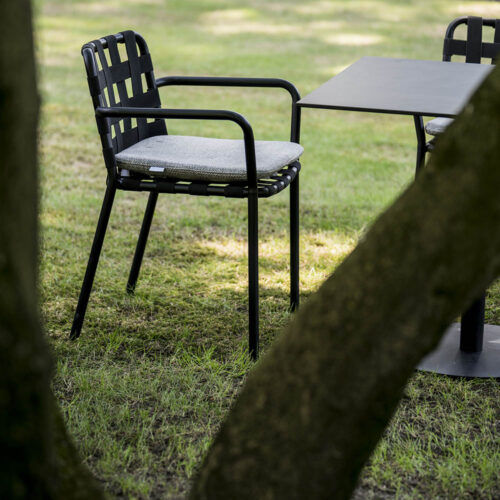 Chaise de jardin contemporaine - SHIRE - Schoenhuber Franchi - d'extérieur / en tissu / avec piètement en métal