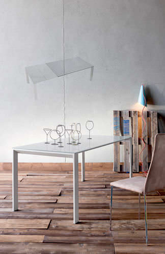 Table contemporaine - FUSION - Sedit - en verre laqué / rectangulaire / à rallonge