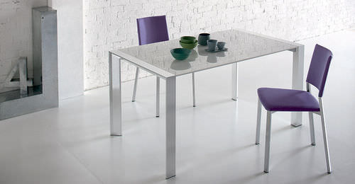 Table contemporaine - STRATOS - Sedit - en verre / en verre laqué / rectangulaire