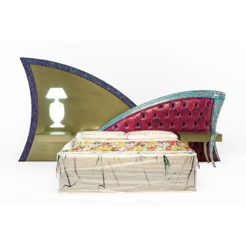 Tête de lit pour lit double - SIRENA - Sergio Villa Mobilitaly - de style / en cuir / beige