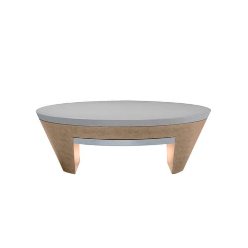 Table basse contemporaine - Opus  - Sergio Villa Mobilitaly - en galuchat / avec piètement en bois / ovale