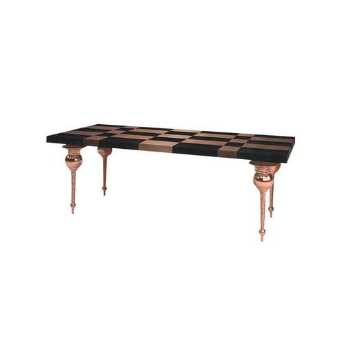 Table à manger de style - Costantino - Sergio Villa Mobilitaly - en bois / avec piètement en bronze / rectangulaire