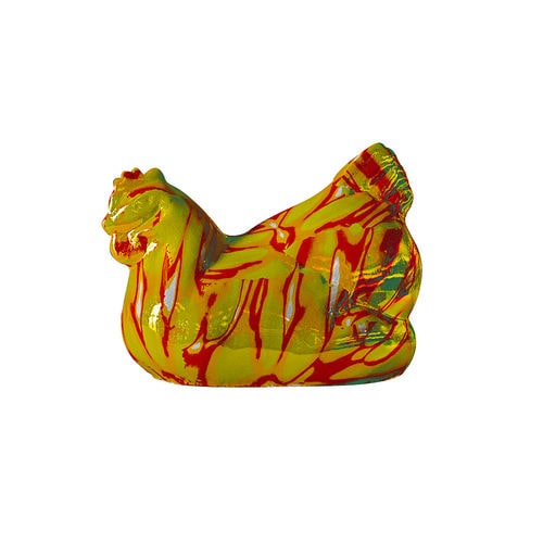 Sculpture en bronze - HEN - Sergio Villa Mobilitaly - multicolore / jaune / animal