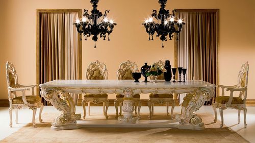 Table à manger de style - MINERVA - Silik - en cristal / rectangulaire / pour hôtel